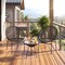 Costway 3PCS Patio Acapulco Furniture Bistro Set Plastic Rope Glass Table Black/Gray/Turquoise/White